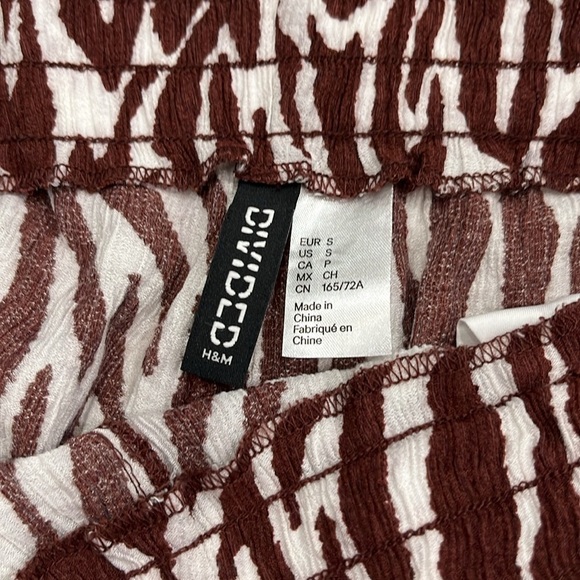 H&M Divided | Wide Leg Zebra Animal Print Pants | Brown &‎ White | Size Small - Picture 5 of 11